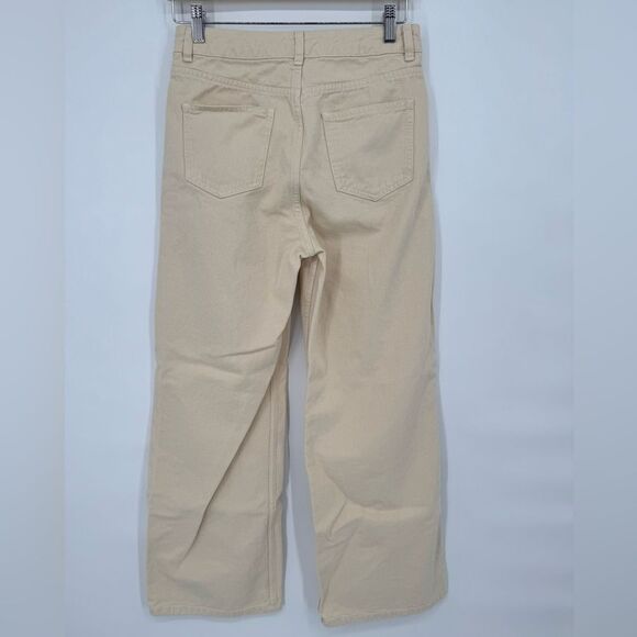 Karen Millen Wide Leg Jeans in Cream‎ Sz 8 NWOT - Picture 3 of 6